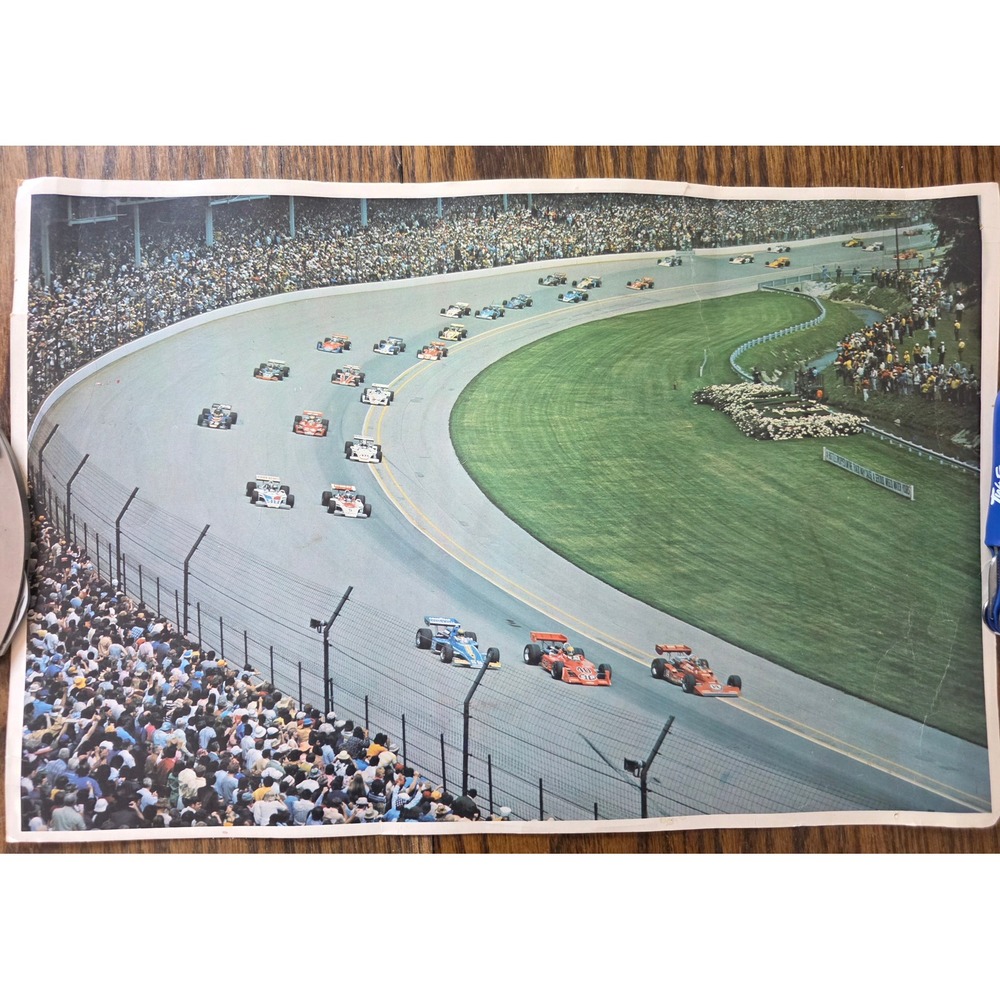 Vintage 1974 Indianapolis 500 Starting Field Poster A.J. Foyt Racing Pictorial